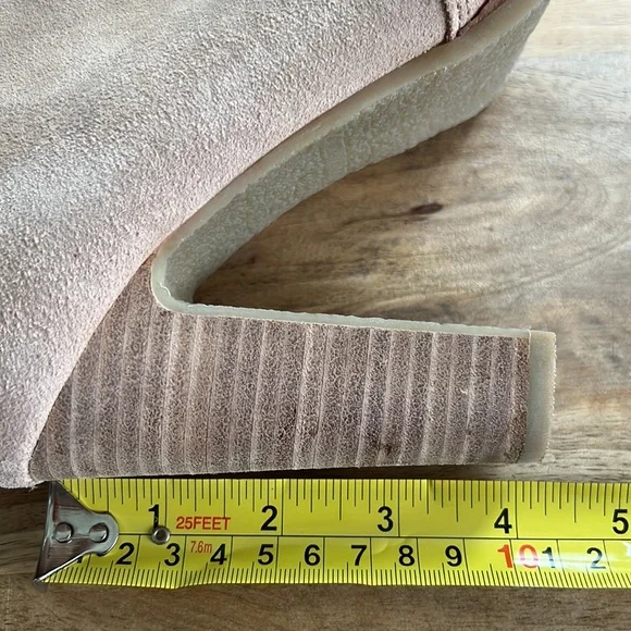 Anthropologie Dolce Vita Celine Blush Tan Suede Leather Boots Size 7 - Picture 8 of 11